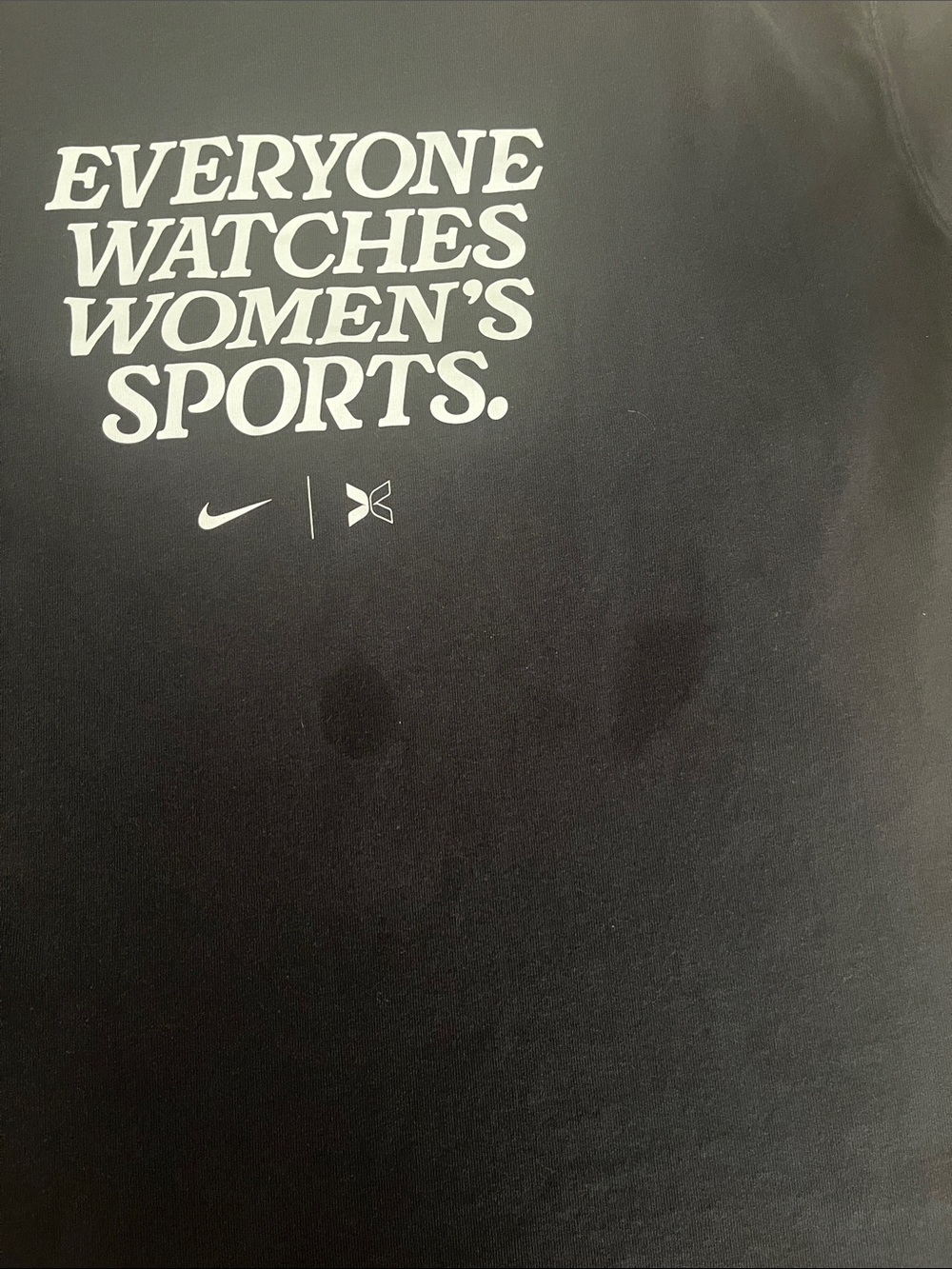 Nike Black Tee with White 'Everyone Watches Women's Sports' Graphic - Picture 2 of 3